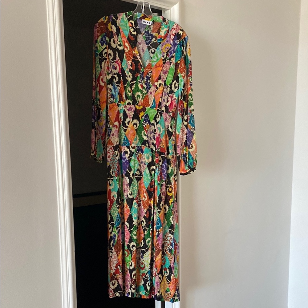 RIXO Multicolor Long Sleeve Dress